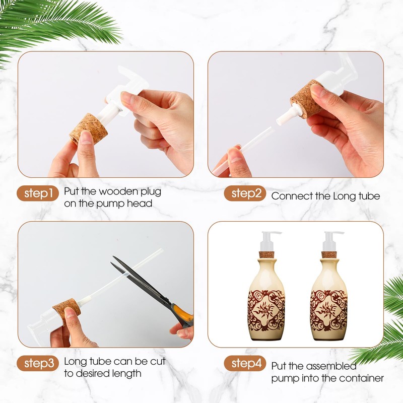 Tioncy 20 Pcs Soap Dispenser Pump with Cork Stopper Easy