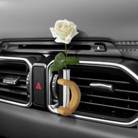Wogomz Car Vase Vent Clip, Wooden Car Air Vent Flower Vase Clip, Automotive Mini Plant Holder Terrarium Decoration, Vehicle Air Vents Ornament, Interior Decor Cars Accessories (No Flower Included)