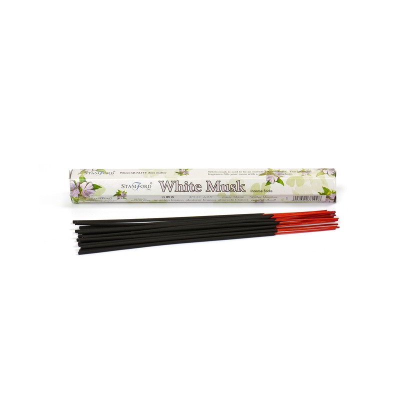 STAMFORD INC. 37109 White Musk Incense Sticks, 20 Sticks x