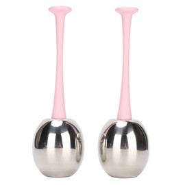 2pcs Facial Ice Globes Stainless Steel Facial Massage Reduce Puffiness Eliminate Fine Lines Ice Globes for Facial Skin Care Pink Handle