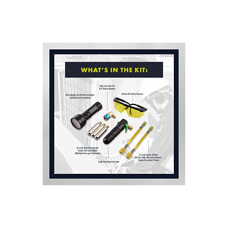Leak Saver UV Dye Injection Kit for Refrigeration Systems