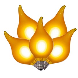 Vickerman 735589-0.6 watt 120 volt G45 Candelabra Screw Base Amber Flame Tip LED Replacement Bulbs (5 Pack) Christmas Light Bulbs (X231518)