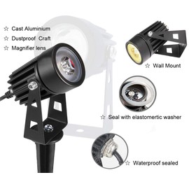 Solar-Powered Cast Aluminium Warm White LED Spotlight for Outdoor Garden Yard Landscape Tree Uplight Downlight