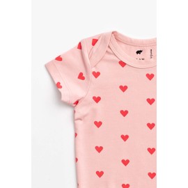 monica + andy Short Sleeve Jack & Jill Bodysuit 3-Pack, Size Preemie, Rainbow & Hearts Print, 100% Organic Baby Clothes for Girls & Boys, Super Soft Sustainable Cotton, Newborn, Infant & Toddler Sizes