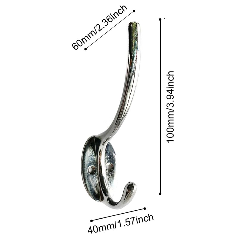 QUOZUO Pack of 15 Double Wall Hooks Wall Coat Hooks