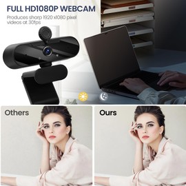 MTORED USB HD 1080P Video Webcam and Wide Angle Camera with Built-in Microphone and Rotatable Tripod,for Laptop Computer or Desktop PC,Great for Live Streaming.Calls.Video Conferencing(Grey)