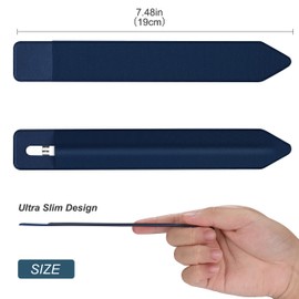 ProCase Sling Pencil Holder Sticker Stylus Sleeve, Compatible for iPen (1st and 2nd Gen) -Navy