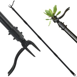 Socpuro 63" Weed Puller Tool with Extended Handle, 4 Claw Steel Head Weed Removal Tool, Gardening Stand Up Weeder Tool for Lawn Yard Garden Crabgrass Weed Remover