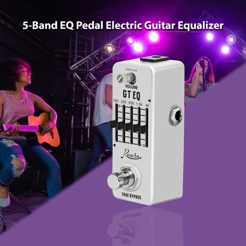 Rowin 5-Band EQ Pedal Electric Guitar Equalizer 100Hz 250Hz 630Hz