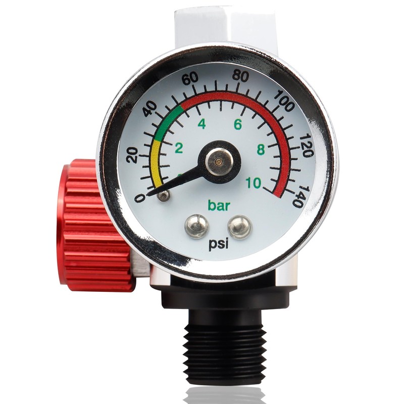 Yakamoz 1/4 Inch Air Compressor Regulator with Gauge, 0-140 Psi