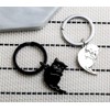 shilipu Cute Black White Cat Couple Keychain Animal Cat Pendant