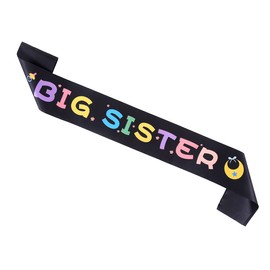 Topfunyy Big Sister Sash Black Spot Baby Shower Sash for Baby Shower Big Sister Will Party Decoration