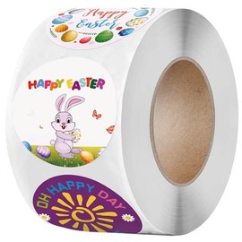Etiqueta Engomada De Papel Feliz De Pascua, 500 Uds., Etiquetas Autoadhesivas Decorativas para Regalo De Pastel, para Decoración De Sobres De Caja De Bolsa De Fiesta De Pascua
