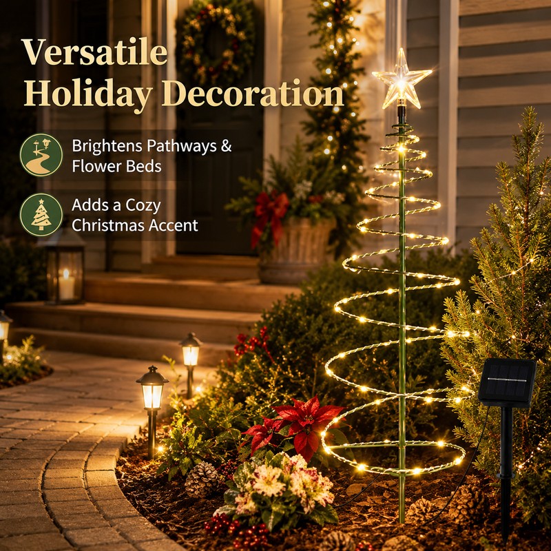 Solar Christmas Tree Light for Outdoor Decor – Waterproof LED