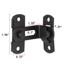 Wocoe 3 Packs 90 Degree Flip Latch, Matte Black Right Angle Door Latches for Secure and Stylish Access Control on Sliding Barn Doors, French Doors, Wardrobes, and More