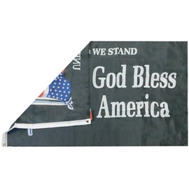 Trade Winds 3x5 United We Stand God Bless America Black 3'x5' Premium Quality Heavy Duty Fade Resistant 75D Polyester Flag (RUF)