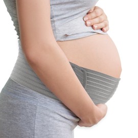 GLIDESMOOTH Pregnancy Belly Band, Maternity Support, Belly Bands for Pregnant Women, Breathable Ergonomic Adjustable Belly Support Bands, Large, Gray