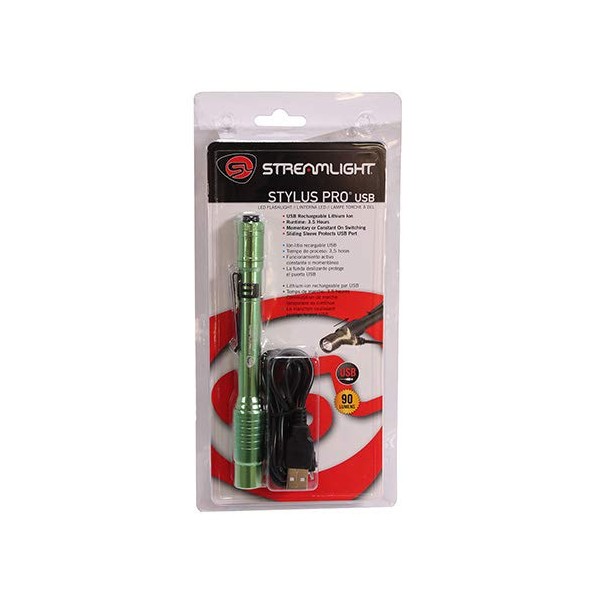 Streamlight Stylus Pro USB Rechargeable Pen Light, Lime Green
