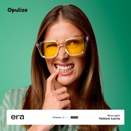 OPULIZE ERA Outdoor & Sleep Pack - Blue Light Glasses - Yellow Polarised & Orange Lenses - Anti-Reflective & Anti-Glare Night Driving - 2 Pack - UV400 Protection - Oversized Frame - Men & Women