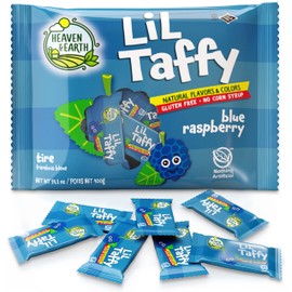 Heaven & Earth Blueberry Raspberry Lil Taffy (Approx. 40 Count) | Dye Free Candy | Natural Colors & Flavors | No High Fructose Corn Syrup | Gluten Free | Kosher | Goody Bag and Pinata Fillers