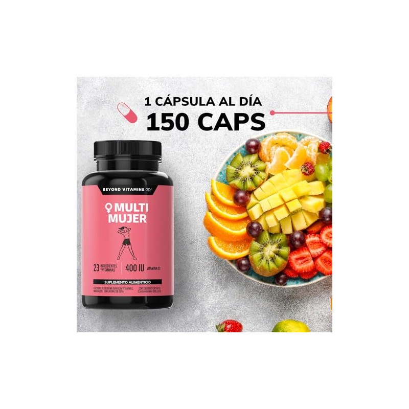Multivitamínico Mujer Ingredientes Vitaminas Suplemento Vitamina Biotina Alimenticio Cápsulas Azúcar