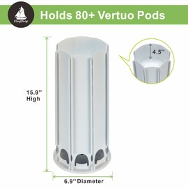 FlagShip Vertuo Pod Holder for Nespresso Pod Carousel Coffee Pod Stand with Elegant White(80+ Pods Capacity)
