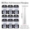 TSUOUKL Pack of 80 Fibreglass Nail Reinforcement, Silk Fibreglass Patches