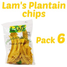 Lam's Plantain Strips || Tiras de Platano || 2.5oz || 71g || Vegetable Snacks || Healthy & Fresh Snacks || Gluten-free || Banana Chips || Natural Slices || (pack of 06)