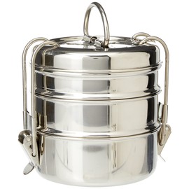 Utopia 3-Tier Tiffin Box - Stainless Steel Serving Box with 3 Separate Compartments, Great for Indian Dishes