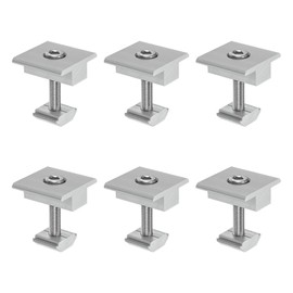 M METERXITY 6-Pack Solar Panel Mount Mid Clamps 30mm t Center Clips Corrosion-free Aluminum Anodized Solar Panel Center Clamp for Roof/Wall/Boat/RVs Solar Panel Mounting Brackets [White]