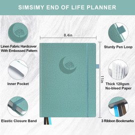 SIMSIMY End of Life Planner, Guided Estate Planning Organizer Notebook, Final Arrangements Organizer for Beneficiary, Will Preparation, Last Wishes & Funeral Planning, In Case of Death Organizer, 8.4x11"