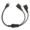 Extension Y Splitter Power Cord 3 Pin 1 to 2