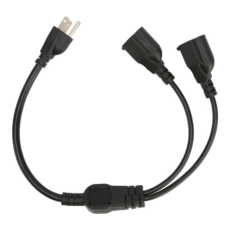 Extension Y Splitter Power Cord 3 Pin 1 to 2
