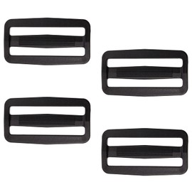 Shapenty Plastic Tri-glide Slides Button Fasteners Adjustable Webbing Triglides Slider Buckle Replacement for Belt Strap Backpack Bags Sewing DIY Craft Accessories, 4PCS (Black, 2Inch)