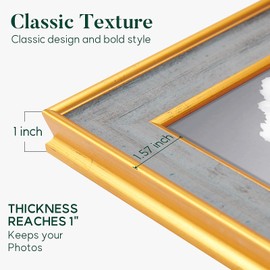 Gaevuian 5x7 Picture Frame, Antique Finish Display 5 x 7 Photo Frame with Tempered Glass for Wall or Tabletop,5 by 7 Picture Vintage Framed Wall Art Décor,Grey,1Pack