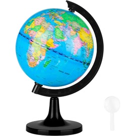 Wizdar 5.5" World Globe for Kids Learning, Educational Rotating World Map Globes Mini Size Decorative Earth Children Globe for Classroom Geography Teaching, Desk & Office Decoration-5.5 inch