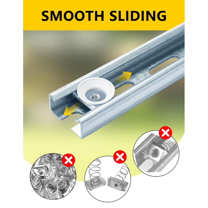 SIHAI 30-Pack 1/4"-20 Strut-Channel Cone Nuts, Position-Exact for Easy Installation,