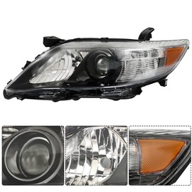 Thomletha Replacement for Toyota Camry 2010-2011 Headlight Assembly Projector Black Left and Right Side Pair
