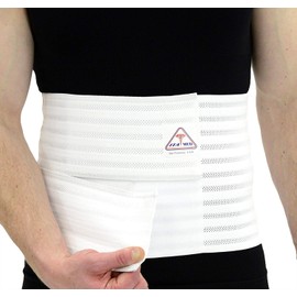 ITA-MED Men’s Breathable Elastic Postsurgical Recovery Abdominal and Back Support Wrap/Binder AB-412(M): X-Large(46"-55”) White