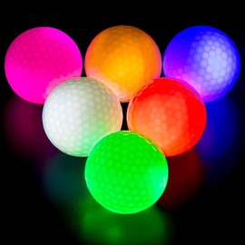 GOANDO THIODOON Glow in The Dark Golf Balls Light up Led Golf Balls Night Golf Gift Sets for Men and Women 6 Pack (6 Colors in one)