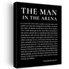 Inspirational Canvas Wall Art Motivational the Man in the Arena