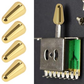 LT Easiyl 4pcs Guitar 5 Way Pickup Switch Tip Metal Switch Knob Compatible with Fender Strats Compatible with ST Guitars Compatible with Oak Grigsby Switch (Gold)