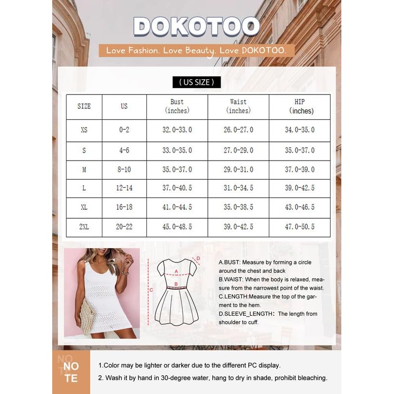 Dokotoo - Traje de baño para mujer, de punto hueco,