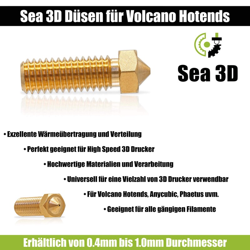 10x 0.4 mm Sea 3D Volcano Nozzle 3D Printer for