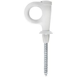 fischer Loop 564173 Set of 25 Eye Hook Screws and DuoPower 8 x 40 Dowels, Chipboard Screws with Hooks, Flexible Screw Hooks for Mounting in Numerous Building Materials EasyHook, White