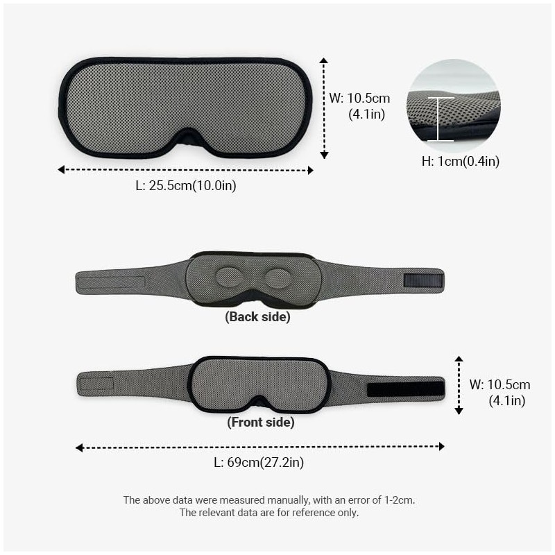 AsgenoX Sleep Mask Blackout, Breathable Memory Foam Zero Pressure Sleeping