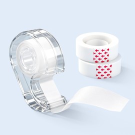 Lumbor37 Cinta Mate, Cinta Adhesiva Transparente Mate, con Dispensador de Celo Adhesiva, Se Puede Escribir Sobre Ella y Adherirse a Las Preguntas Incorrectas de Los Exámenes, 3 Rollos, 18mm×78m