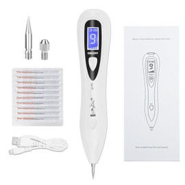 CHRERNA Skin Tag Removal Kits, Mole Remover Kit with 9 Modes &LCD Display Replaceable Kits, Plasma Pen Kits for Verruca, Age Spots, Freckle,Watt, Nevus (White)