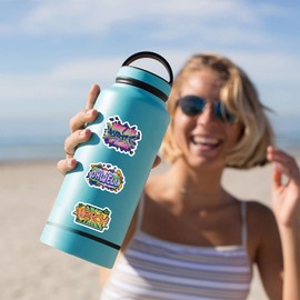 Cool Word Stickers,60 Pack Trendy Cool Graffiti Word Waterproof Stickers for Teens Adults,Water Bottle,Skateboard,Journal,Laptop,Skateboard,Decal Graffiti Patches,Autocollant Enfant