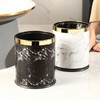 Luxury Metal Waste Bin with Leather Cover,Open Top Office Wastebasket,Double